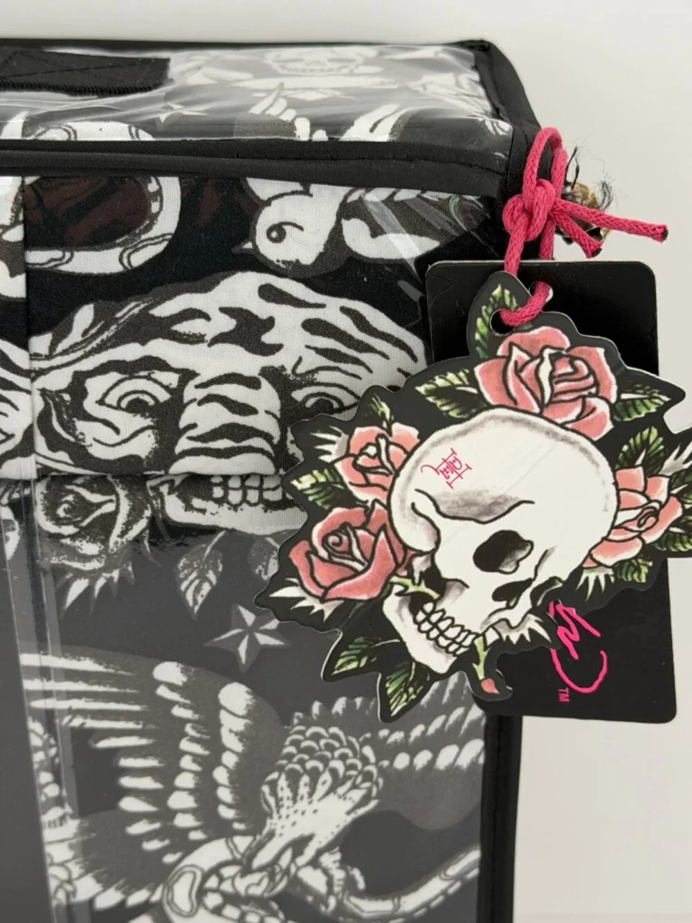Ed Hardy King Sheet Set 6 Piece Double Brushed Black White Skull Tiger Tattoo